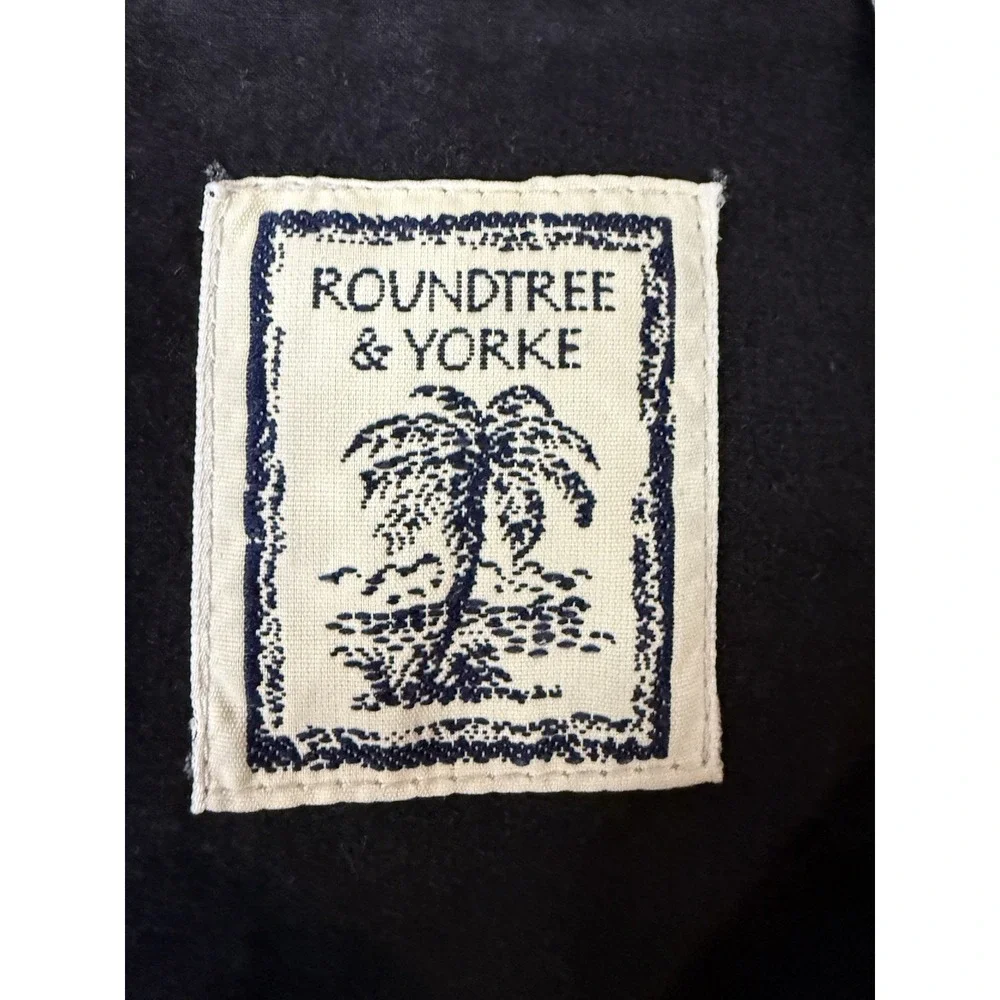 Vintage Roundtree Yorke Hawaiian Shirt M Black‎ Tropical Y2K Resort Vacation